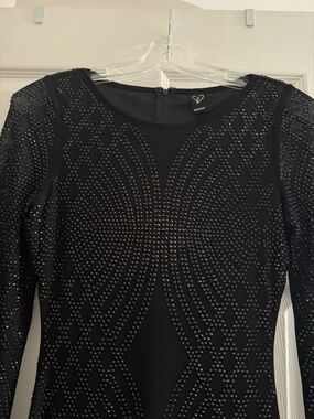 Windsor Black Long Sleeve Studded Bodycon Dress